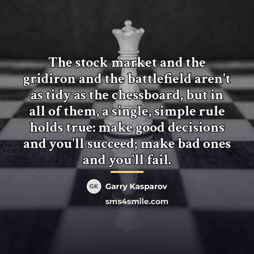 “The stock market and the gridiron and the battlefield aren't…” quote by Garry Kasparov