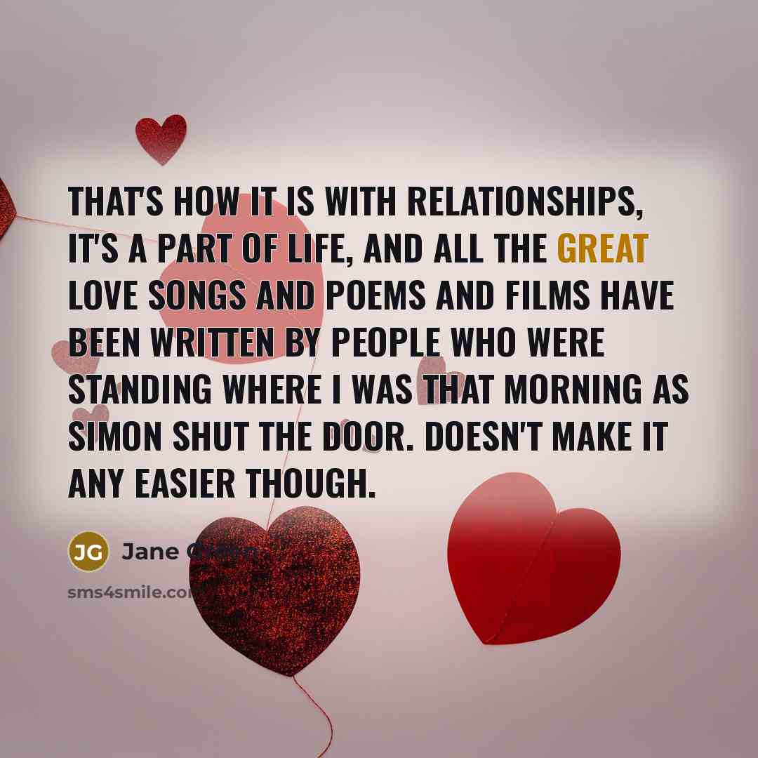 “That's how it is with relationships, it's a part of…” quote by Jane Green