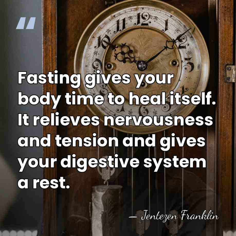 Fasting gives your body time to heal itself. It relieves nervousness and&hellip; - Jentezen Franklin