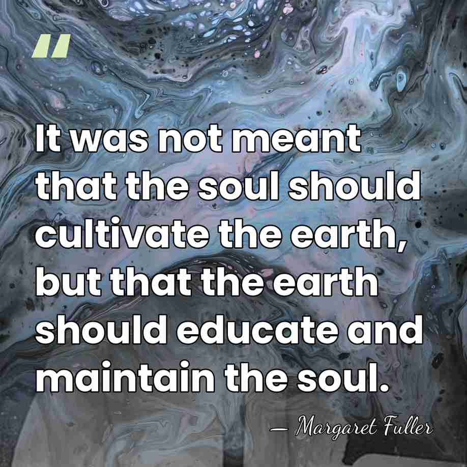 It was not meant that the soul should cultivate the earth, but&hellip; - Margaret Fuller