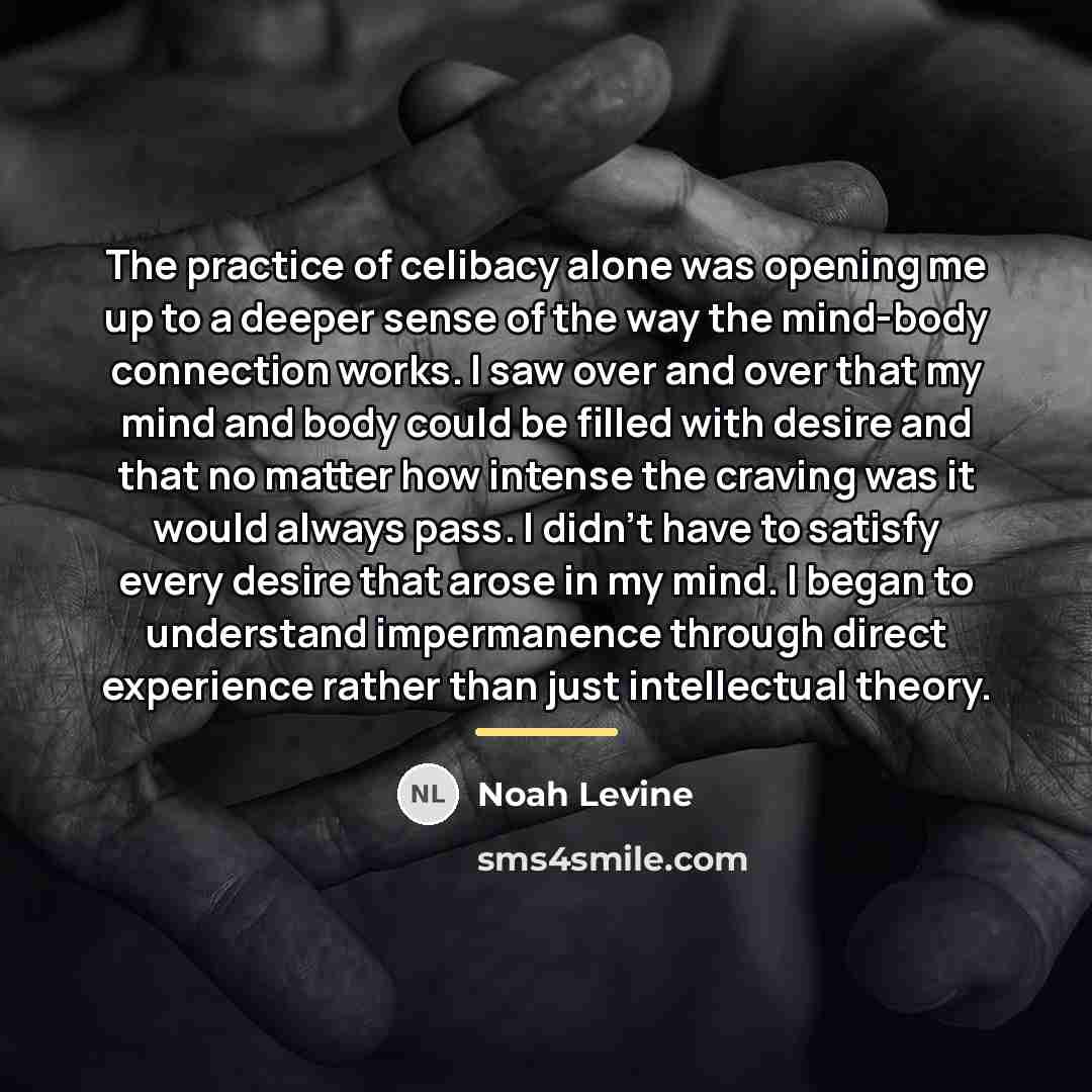 “The practice of celibacy alone was opening me up to…” quote by Noah Levine