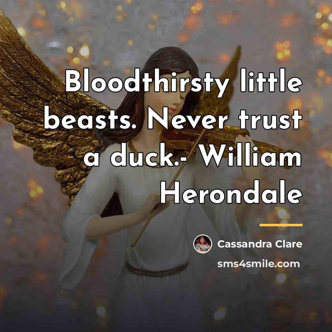 “Bloodthirsty little beasts. Never trust a duck.- William Herondale…” quote by Cassandra Clare