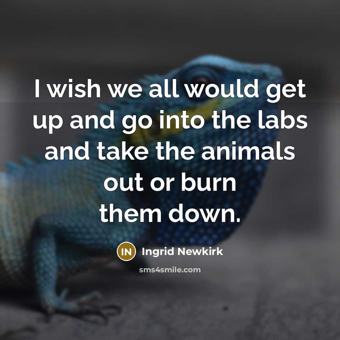 “I wish we all would get up and go into…” quote by Ingrid Newkirk