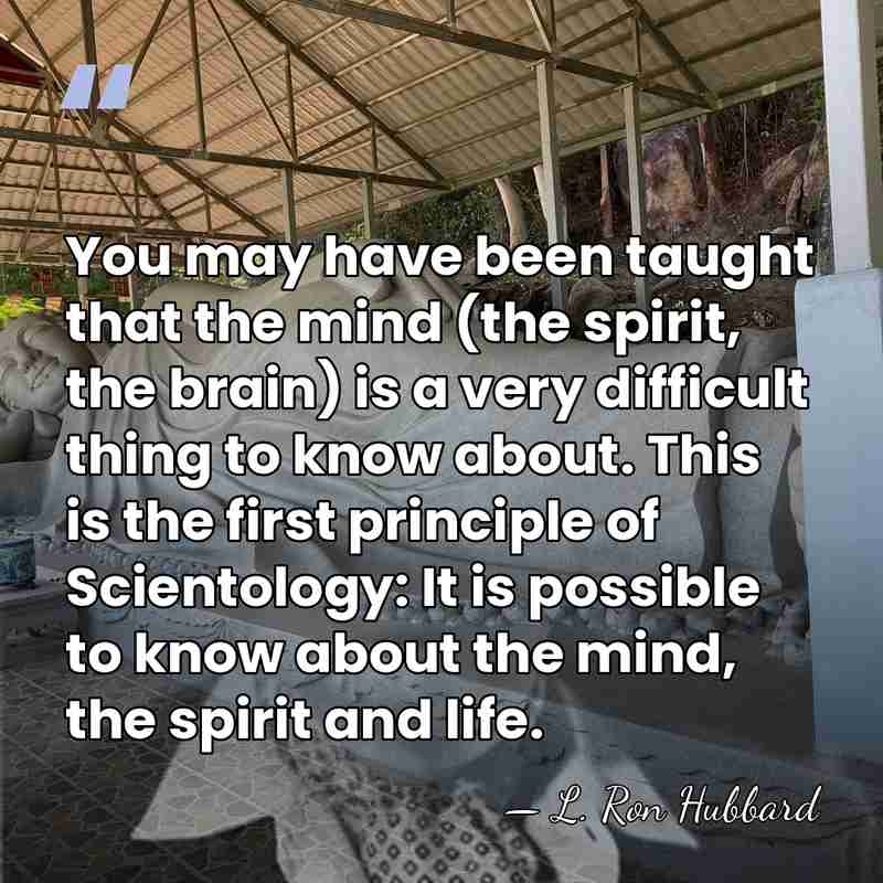 You may have been taught that the mind (the spirit, the brain)&hellip; - L. Ron Hubbard