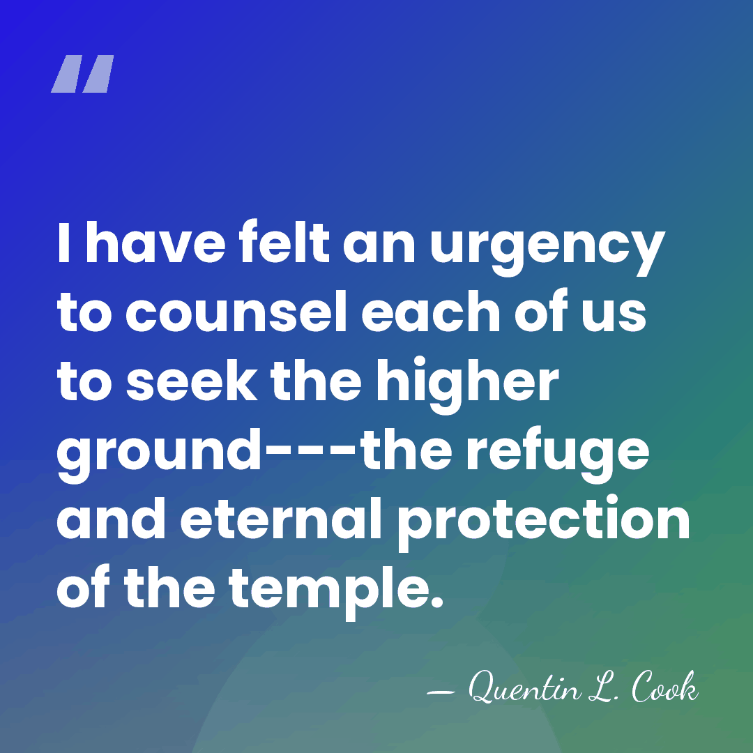 I have felt an urgency to counsel each of us to seek&hellip; - Quentin L. Cook
