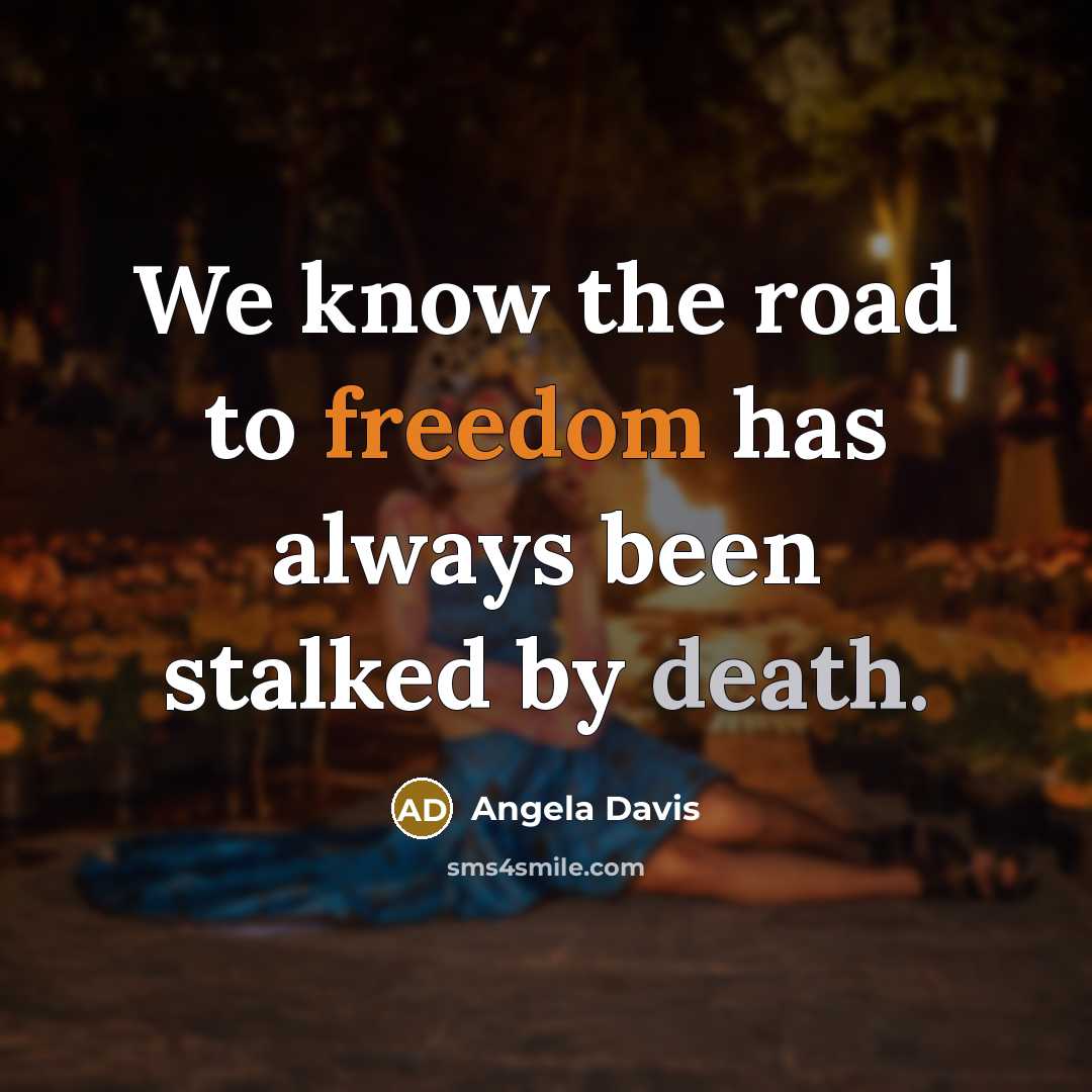 “We know the road to freedom has always been stalked…” quote by Angela Davis