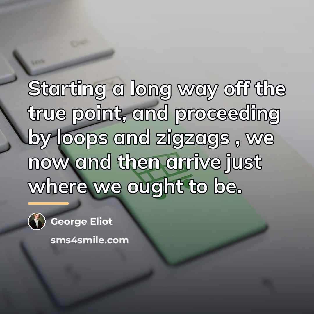 “Starting a long way off the true point, and proceeding…” quote by George Eliot