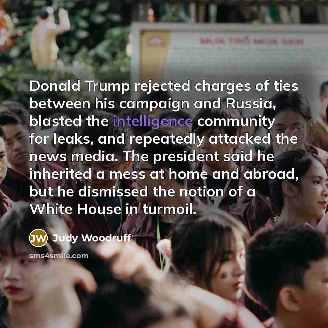 “Donald Trump rejected charges of ties between his campaign and…” quote by Judy Woodruff