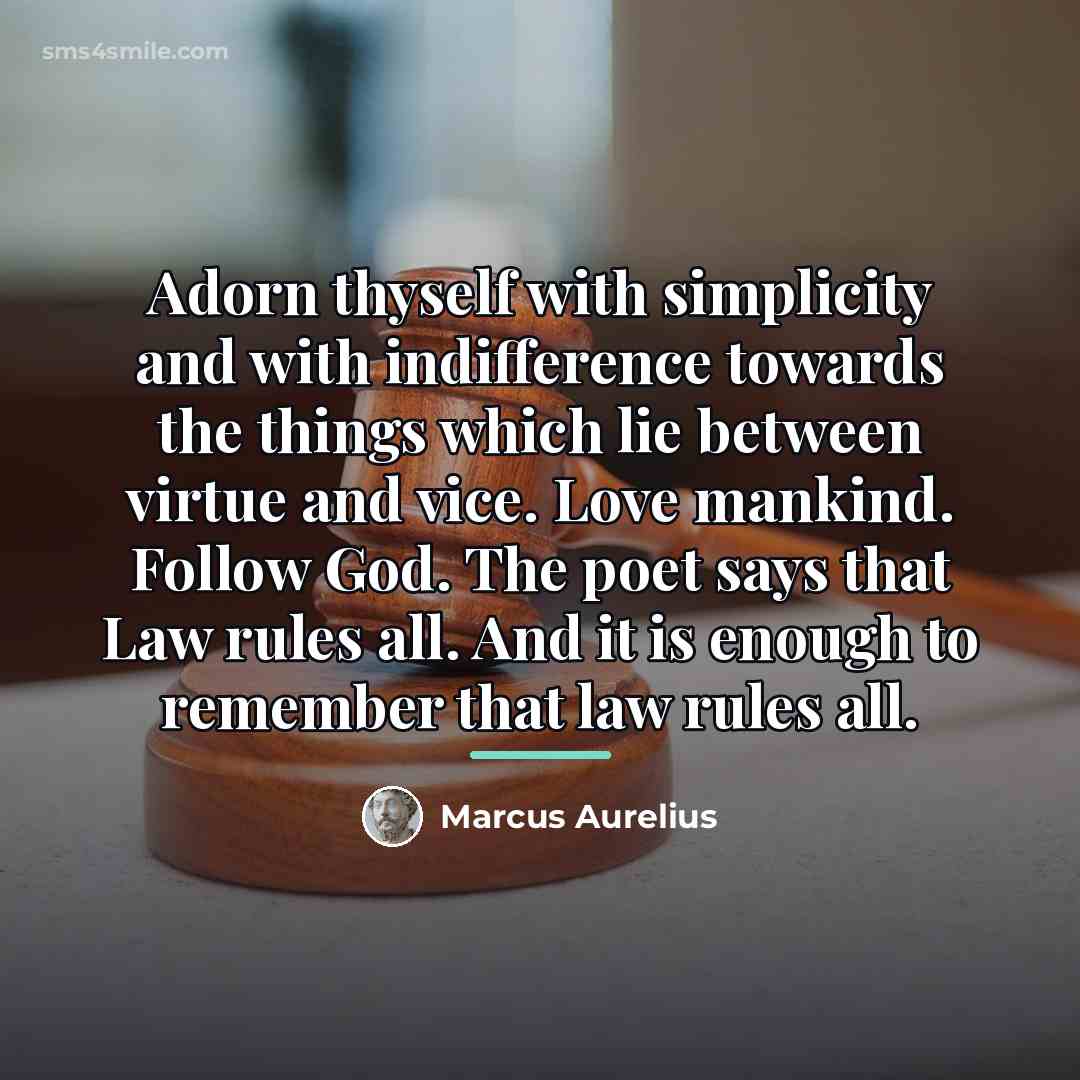 “Adorn thyself with simplicity and with indifference towards the things…” quote by Marcus Aurelius