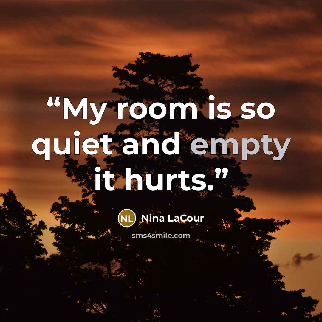 “My room is so quiet and empty it hurts.” quote by Nina LaCour