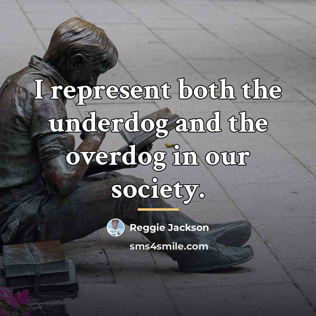 “I represent both the underdog and the overdog in our…” quote by Reggie Jackson