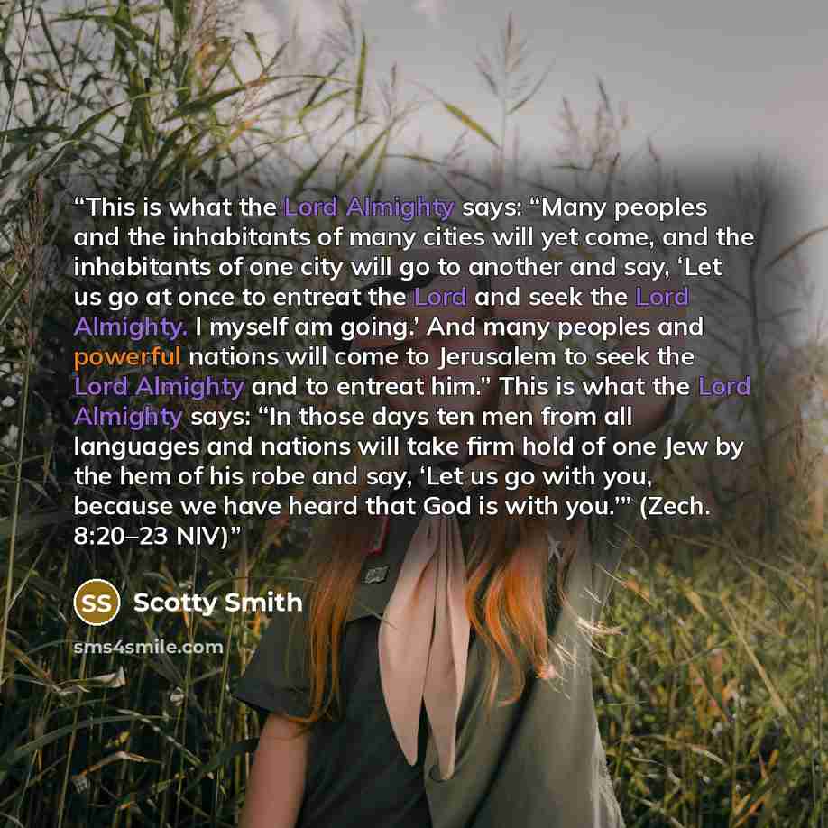 “This is what the Lord Almighty says: “Many peoples and the inhabitants of many cities will yet come, and the inhabitants of one city will go to another and say, ‘Let us go at once to entreat the Lord and seek the Lord Almighty. I myself am going.’ And many peoples and powerful nations will come to…” quote by Scotty Smith
