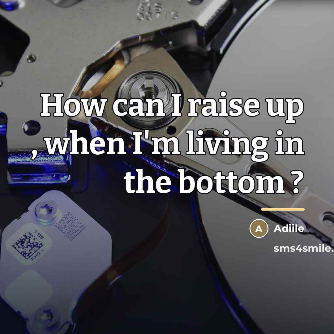“How can I raise up , when I'm living in…” quote by Adiile