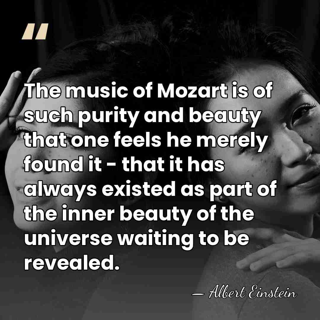 The music of Mozart is of such purity and beauty that one&hellip; - Albert Einstein