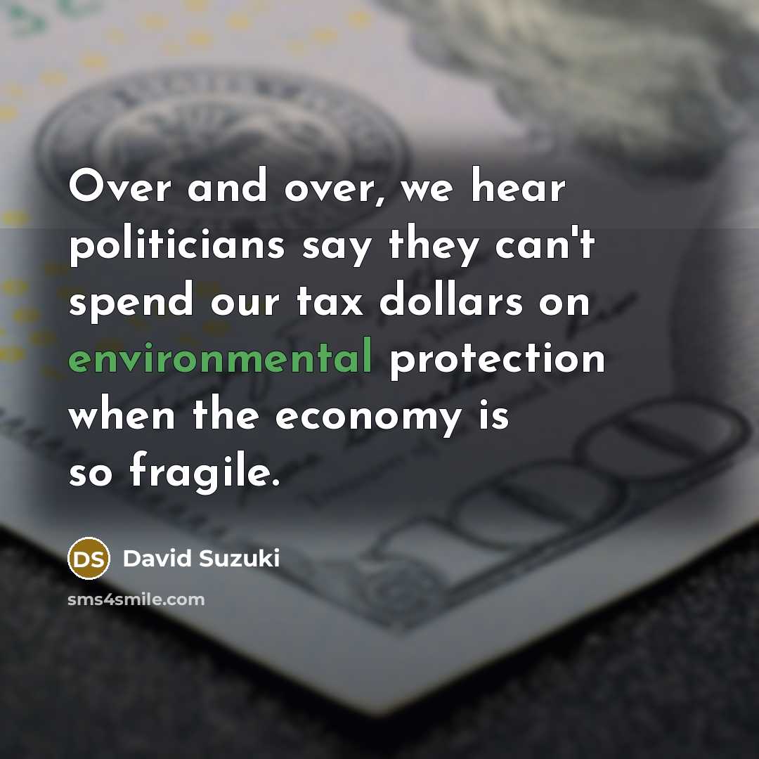 “Over and over, we hear politicians say they can't spend…” quote by David Suzuki
