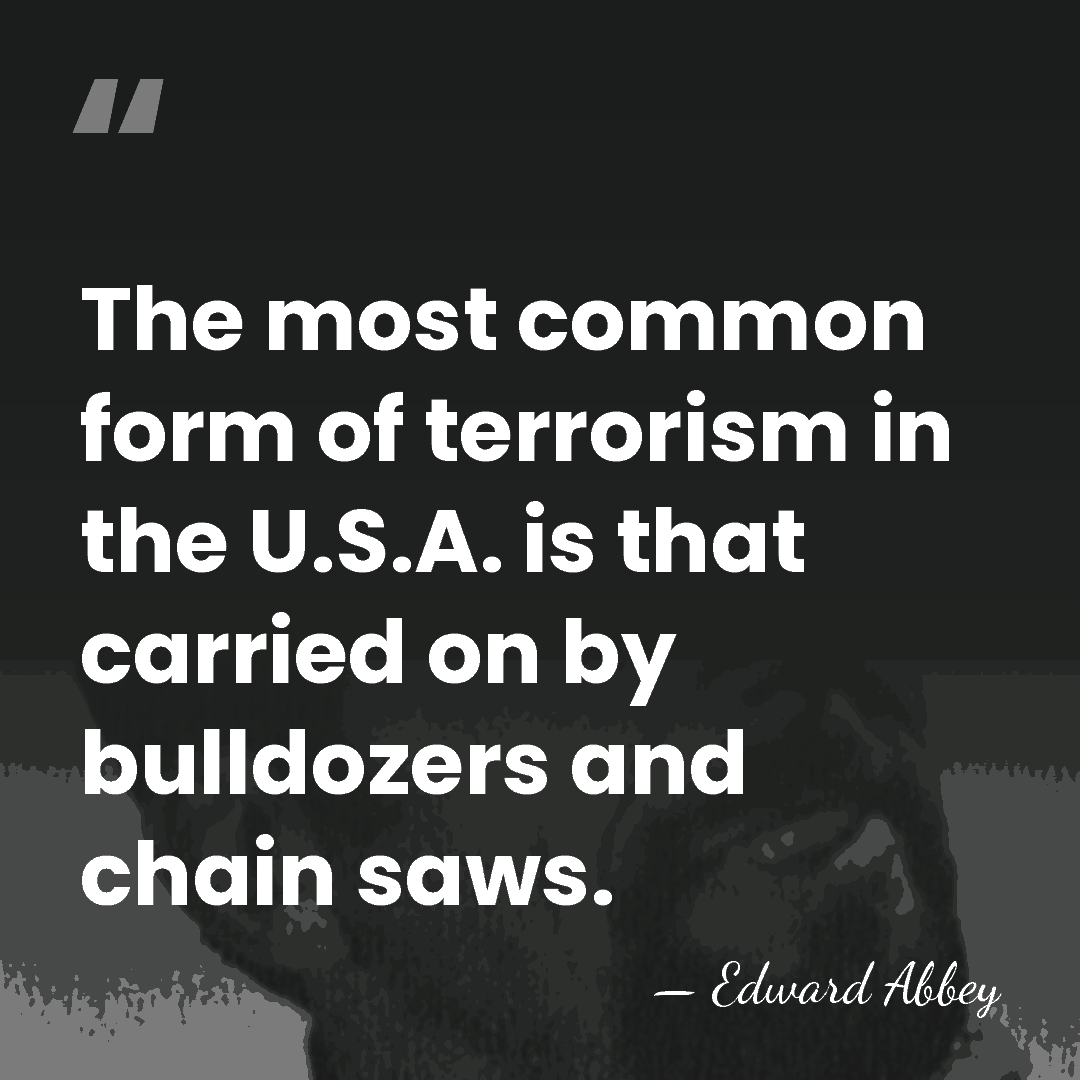 The most common form of terrorism in the U.S.A. is that carried&hellip; - Edward Abbey