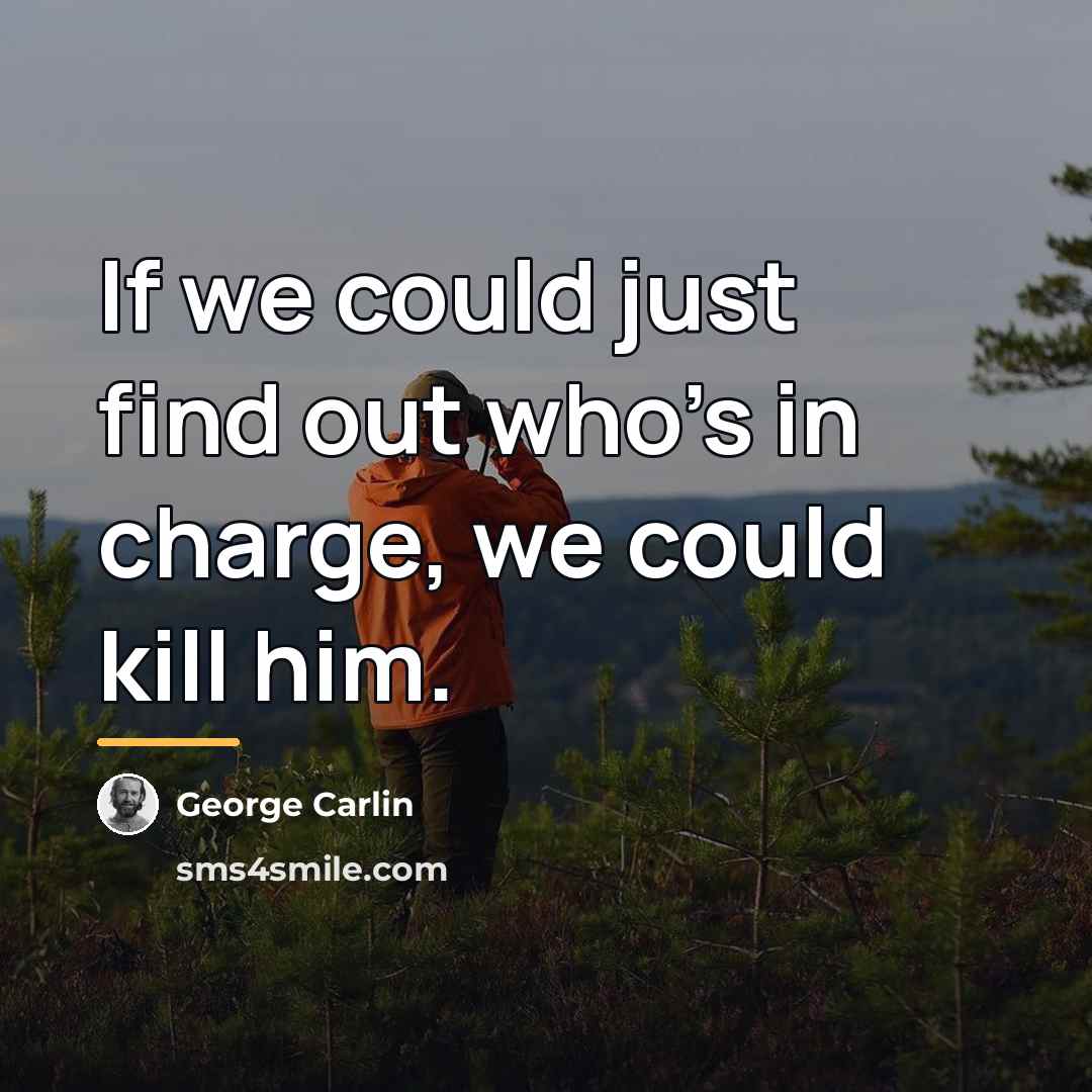 “If we could just find out who's in charge, we…” quote by George Carlin