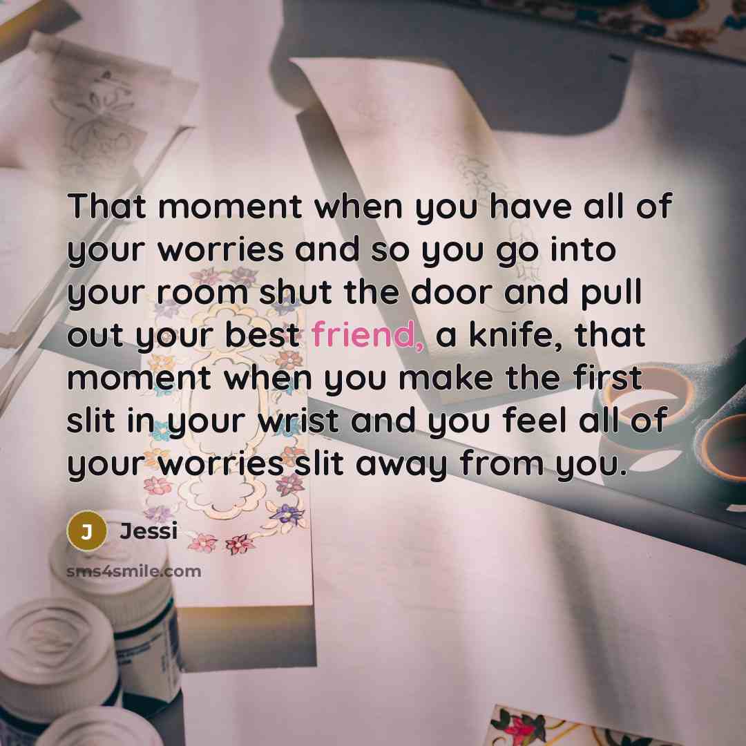 “That moment when you have all of your worries and…” quote by Jessi