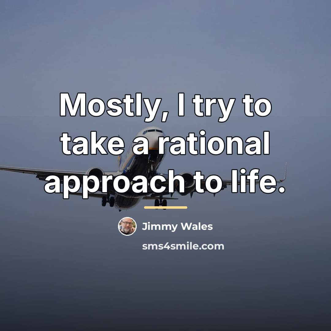 “Mostly, I try to take a rational approach to life.…” quote by Jimmy Wales