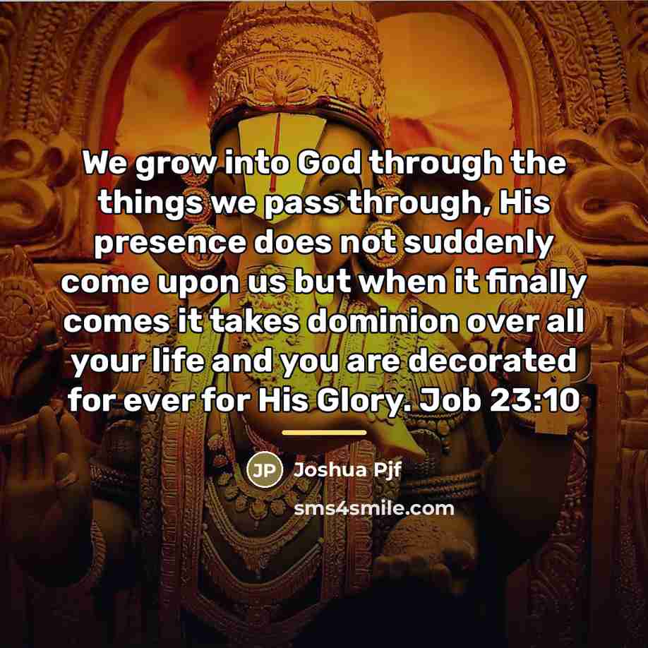 “We grow into God through the things we pass through,…” quote by Joshua Pjf