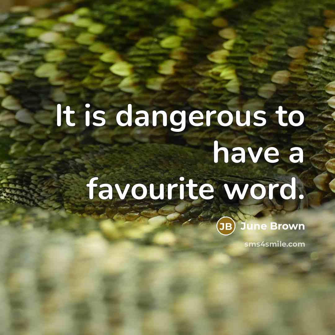 “It is dangerous to have a favourite word.…” quote by June Brown
