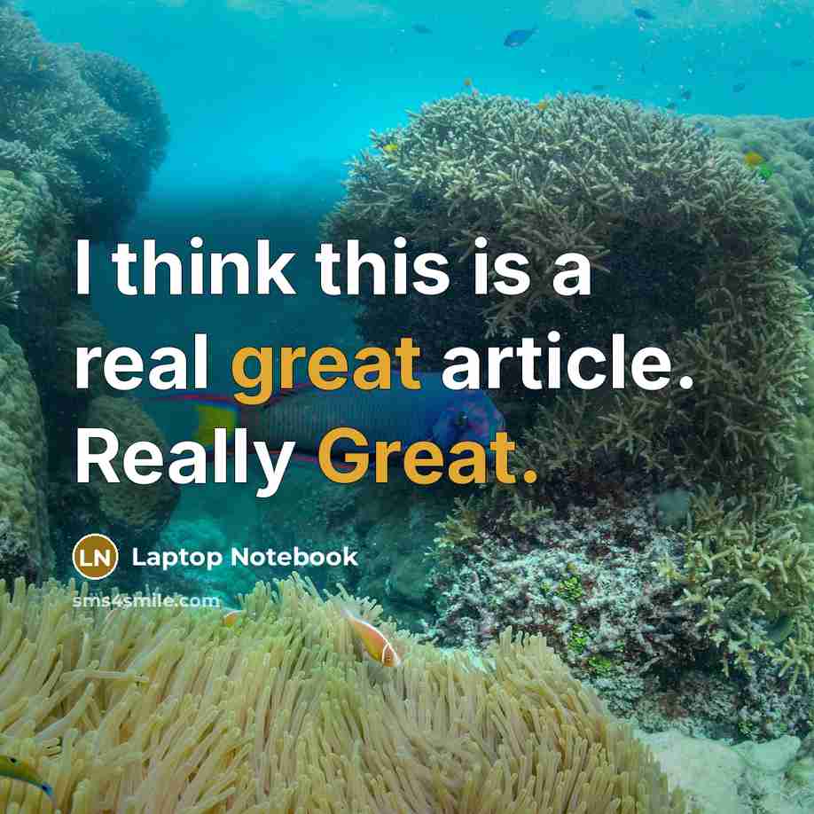 “I think this is a real great article. Really Great.” quote by Laptop Notebook