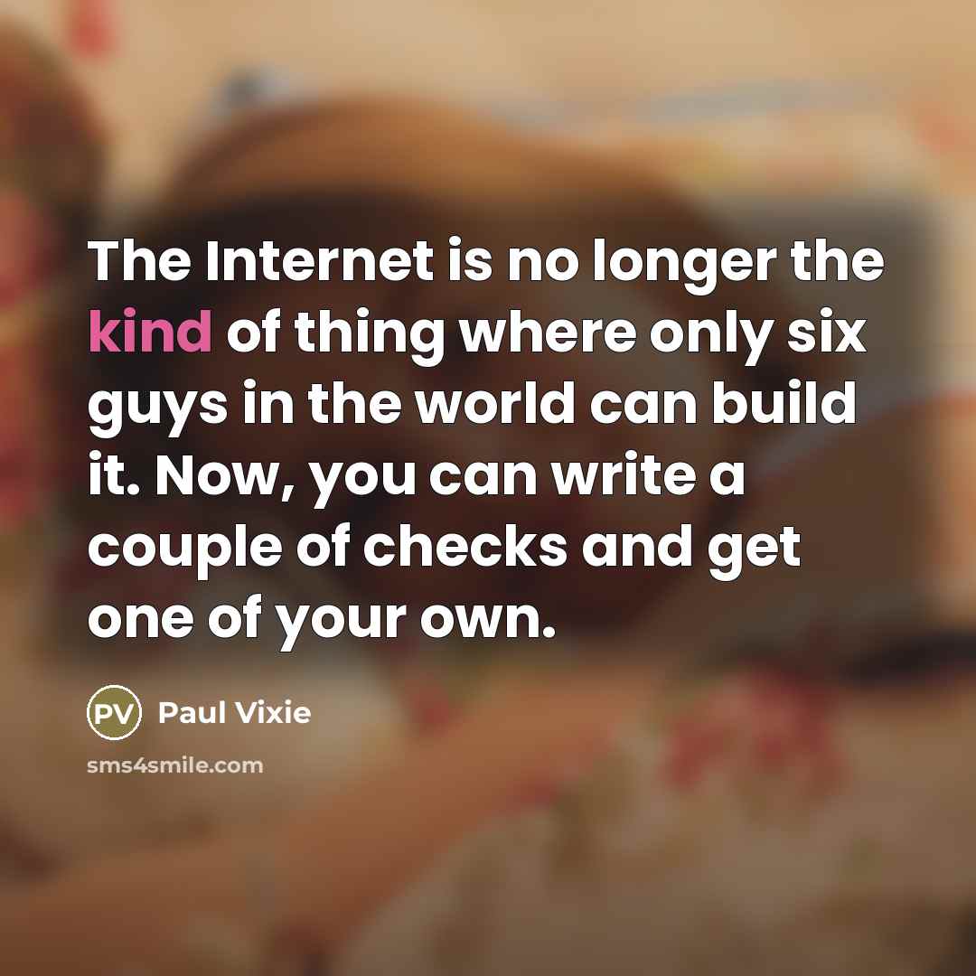 “The Internet is no longer the kind of thing where…” quote by Paul Vixie