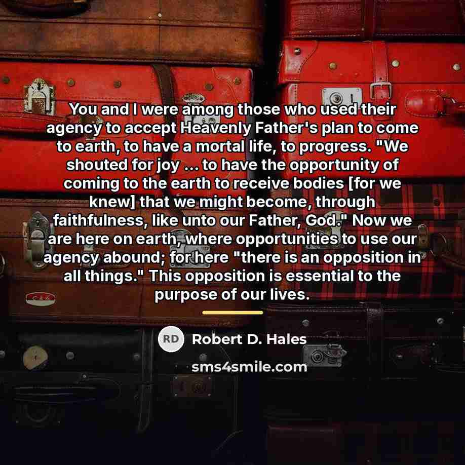 “You and I were among those who used their agency…” quote by Robert D. Hales