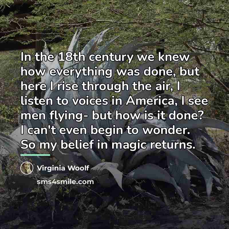 “In the 18th century we knew how everything was done,…” quote by Virginia Woolf