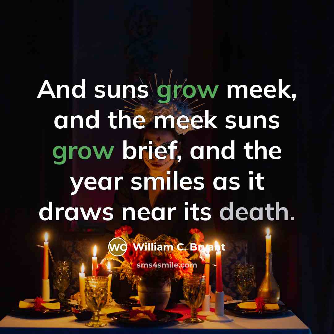 “And suns grow meek, and the meek suns grow brief,…” quote by William C. Bryant