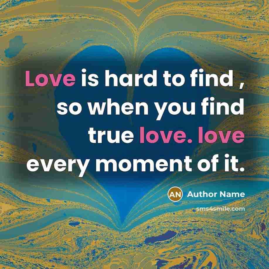 “Love is hard to find , so when you find…” quote by Author Name