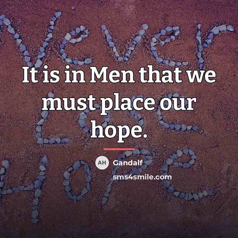 “It is in Men that we must place our hope.…” quote by Gandalf