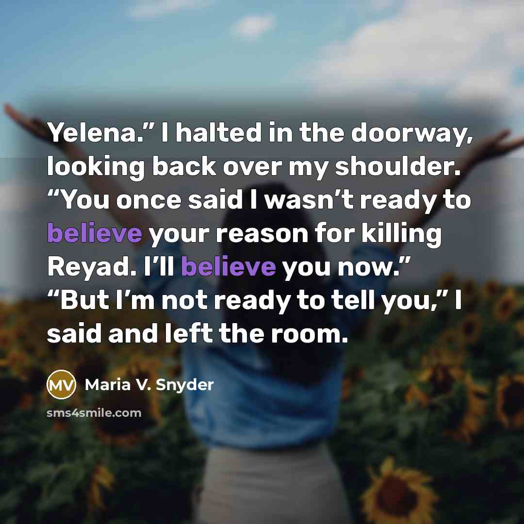 “Yelena.” I halted in the doorway, looking back over my…” quote by Maria V. Snyder