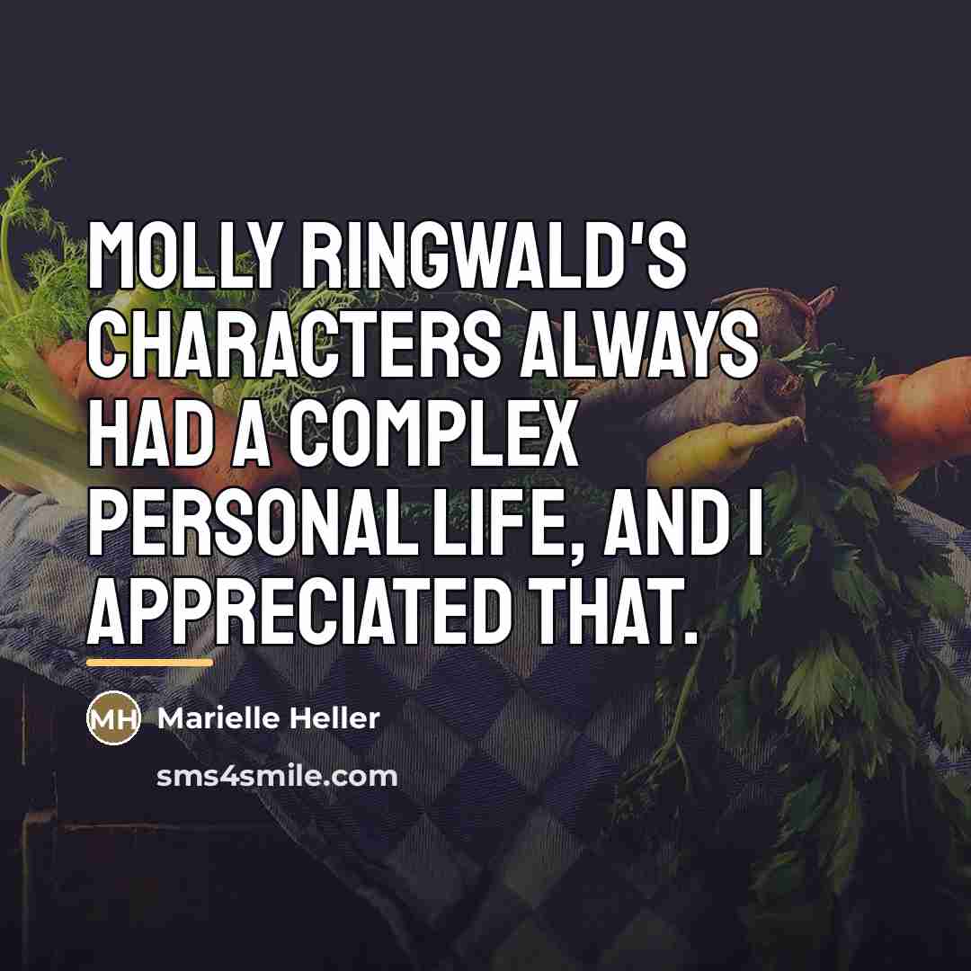 “Molly Ringwald's characters always had a complex personal life, and…” quote by Marielle Heller