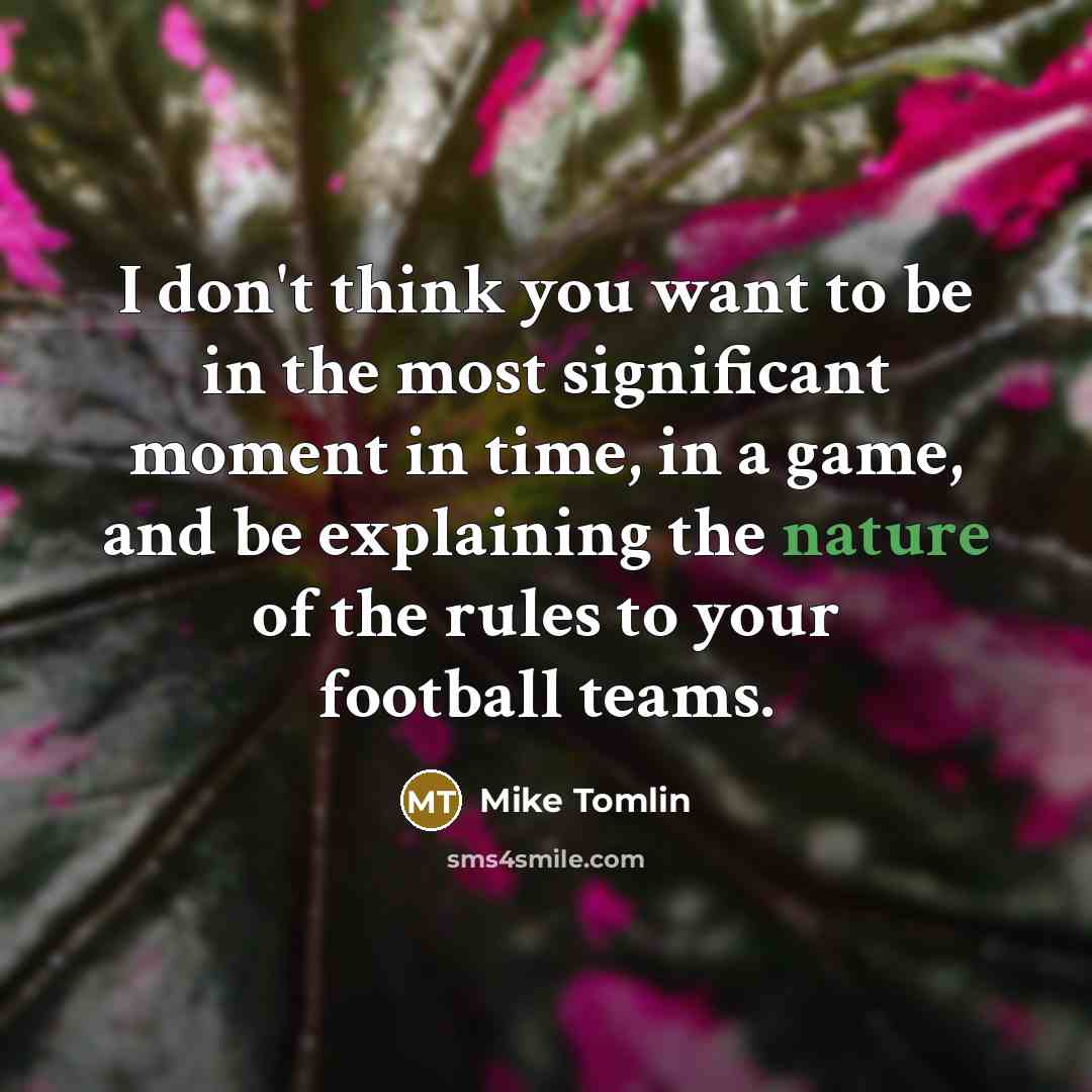 “I don't think you want to be in the most…” quote by Mike Tomlin