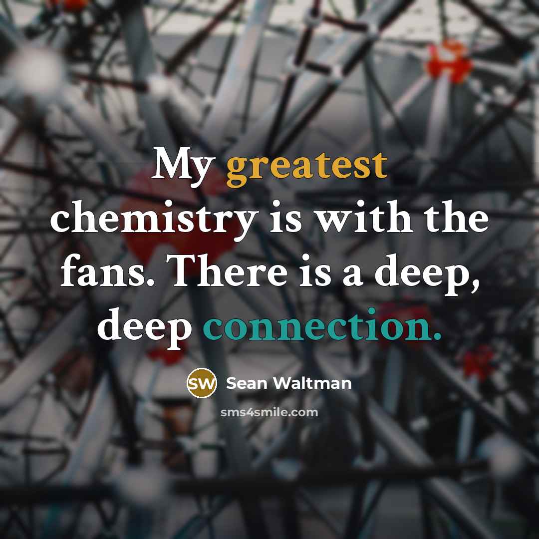 “My greatest chemistry is with the fans. There is a…” quote by Sean Waltman
