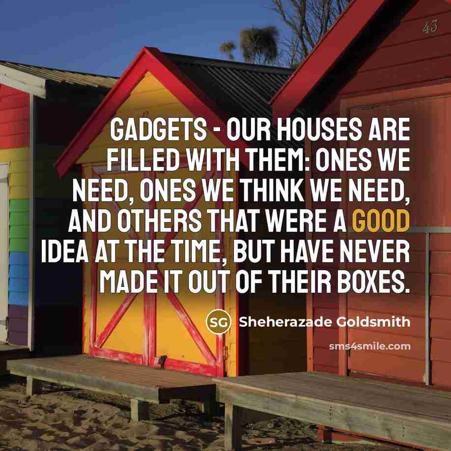 “Gadgets - our houses are filled with them: ones we…” quote by Sheherazade Goldsmith