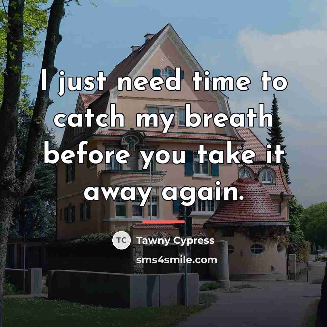 “I just need time to catch my breath before you…” quote by Tawny Cypress