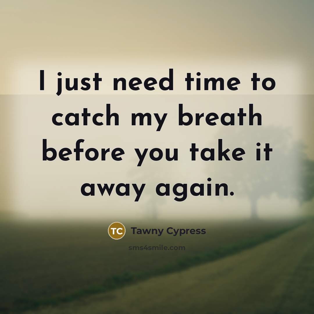 “I just need time to catch my breath before you take it away again.” quote by Tawny Cypress