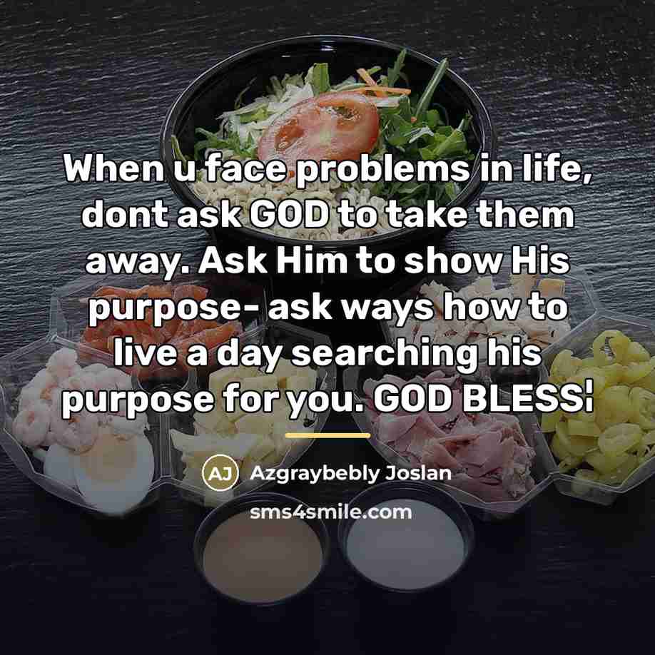 “When u face problems in life, dont ask GOD to…” quote by Azgraybebly Joslan