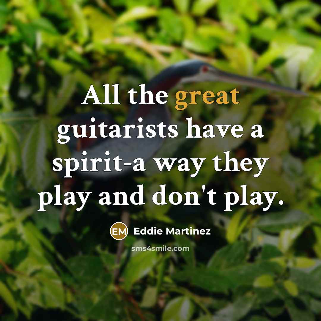“All the great guitarists have a spirit-a way they play…” quote by Eddie Martinez