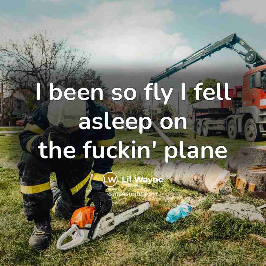 “I been so fly I fell asleep on the fuckin'…” quote by Lil Wayne