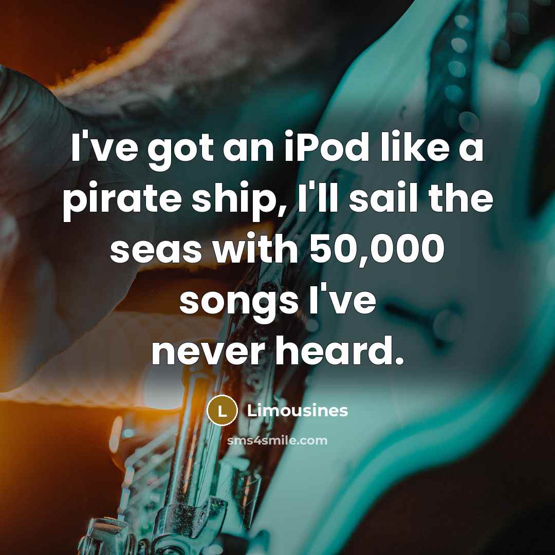 “I've got an iPod like a pirate ship, I'll sail the seas with 50,000 songs I've never heard.” quote by Limousines