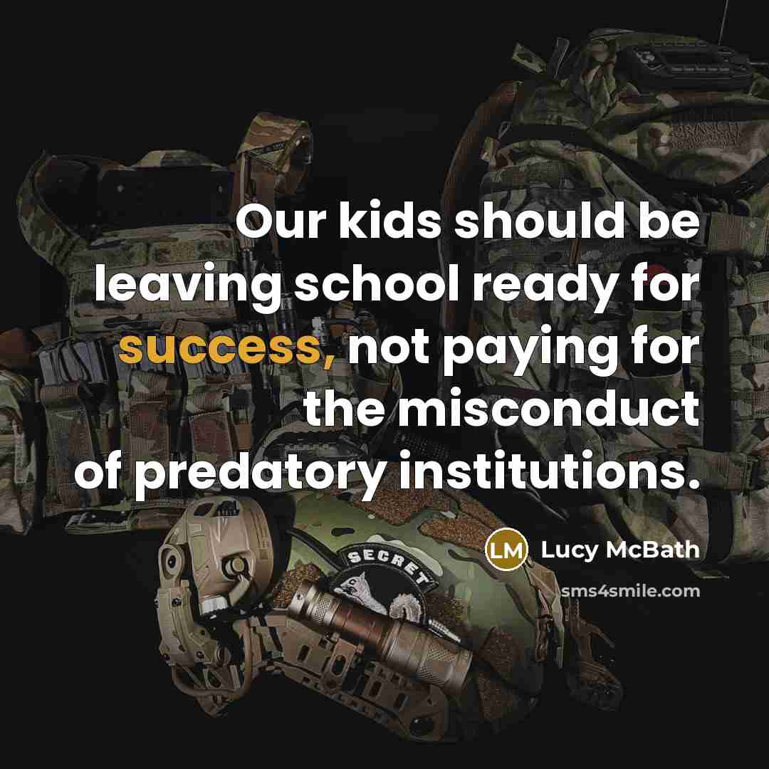 “Our kids should be leaving school ready for success, not…” quote by Lucy McBath