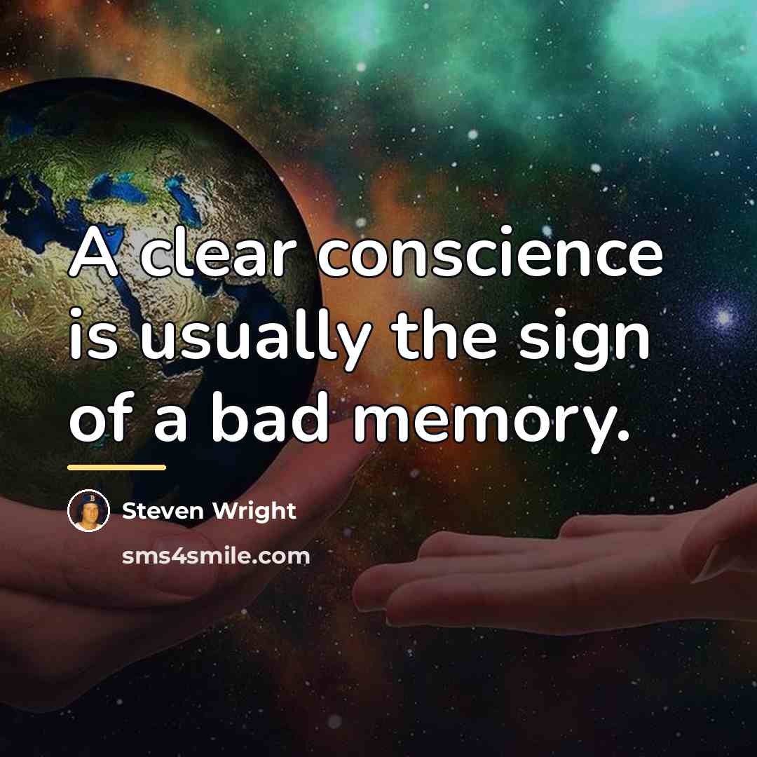“A clear conscience is usually the sign of a bad…” quote by Steven Wright