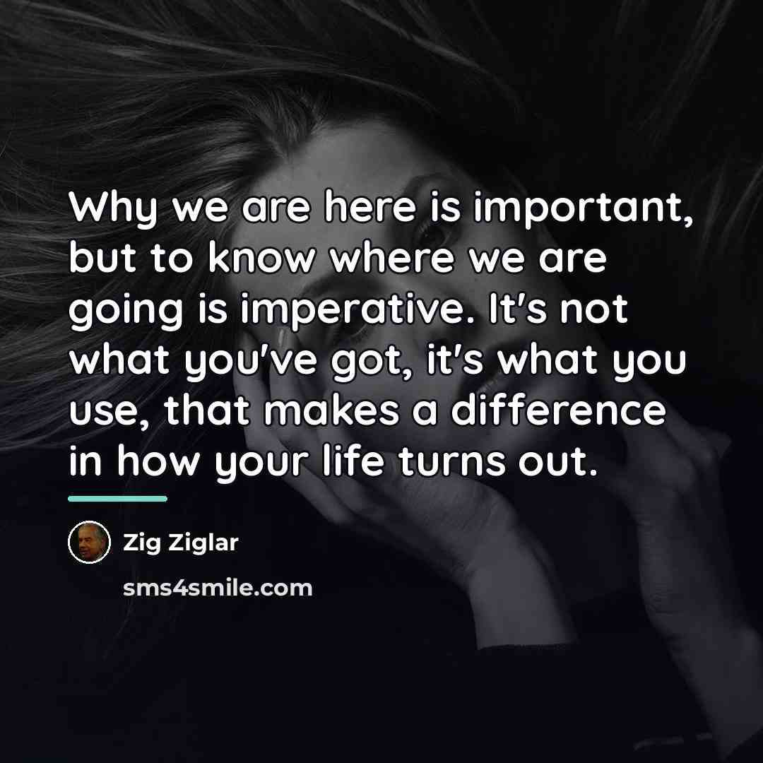 “Why we are here is important, but to know where…” quote by Zig Ziglar