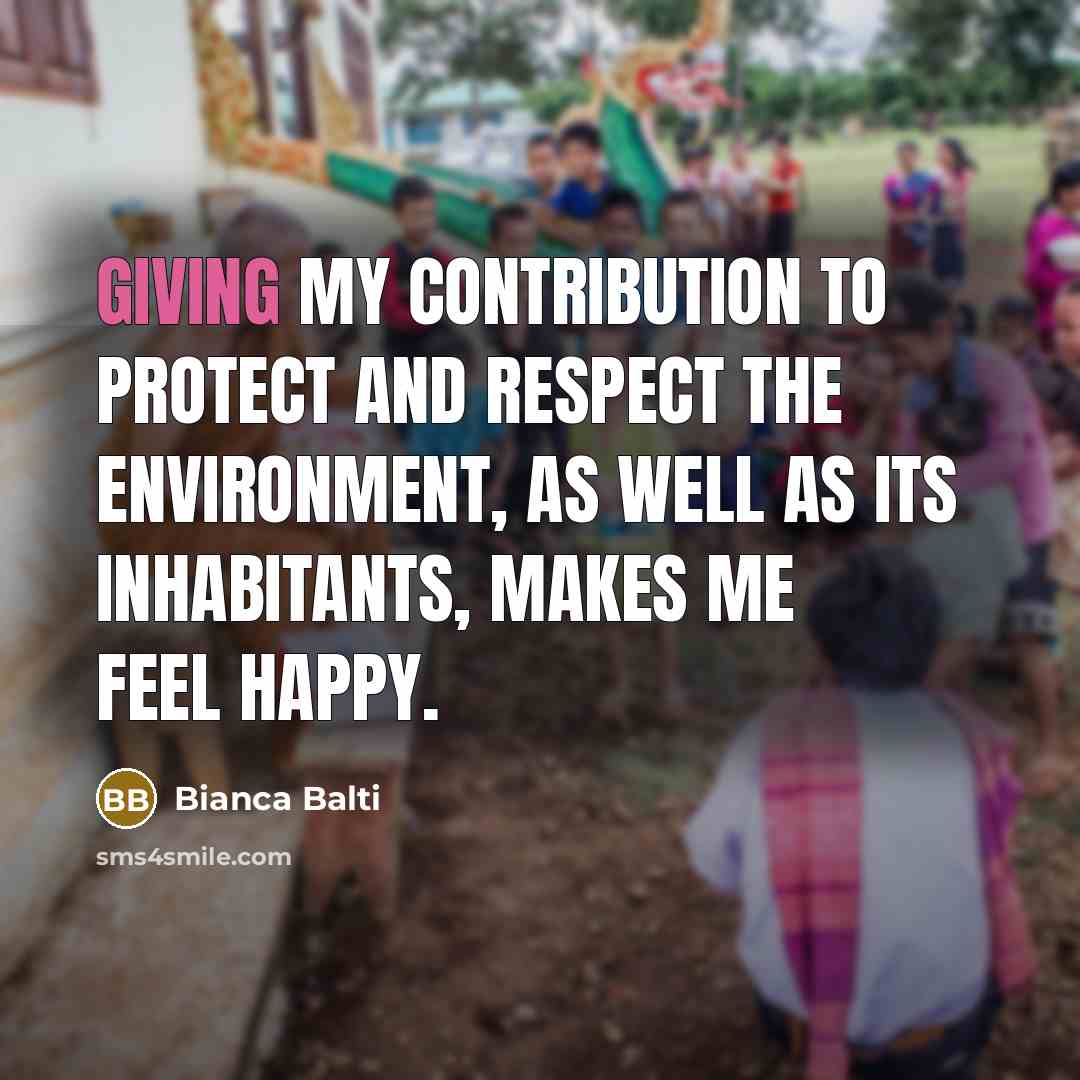 “Giving my contribution to protect and respect the environment, as…” quote by Bianca Balti
