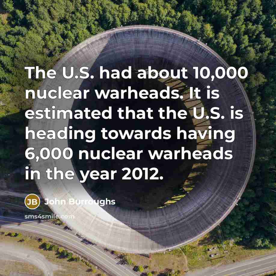 “The U.S. had about 10,000 nuclear warheads. It is estimated…” quote by John Burroughs