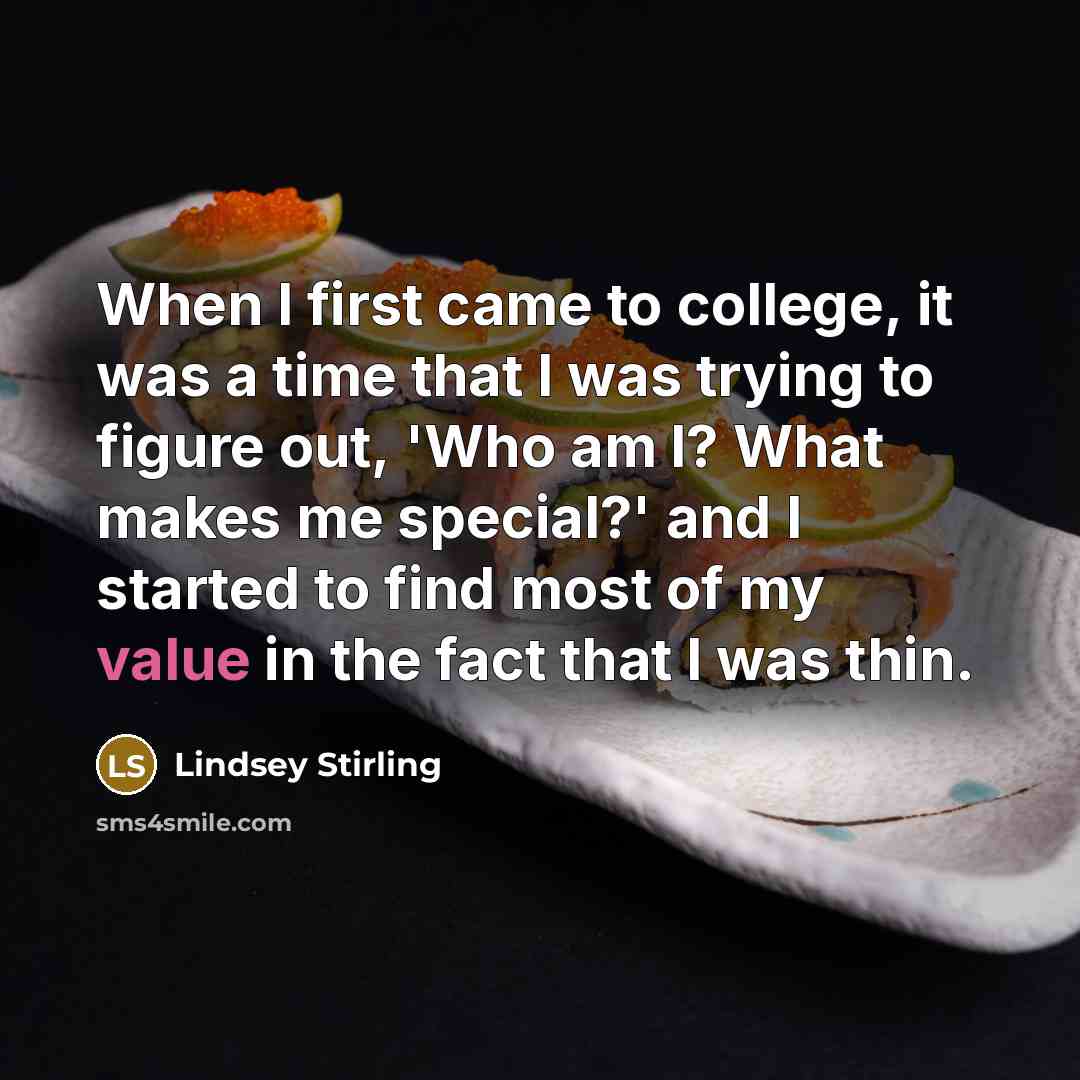 “When I first came to college, it was a time…” quote by Lindsey Stirling