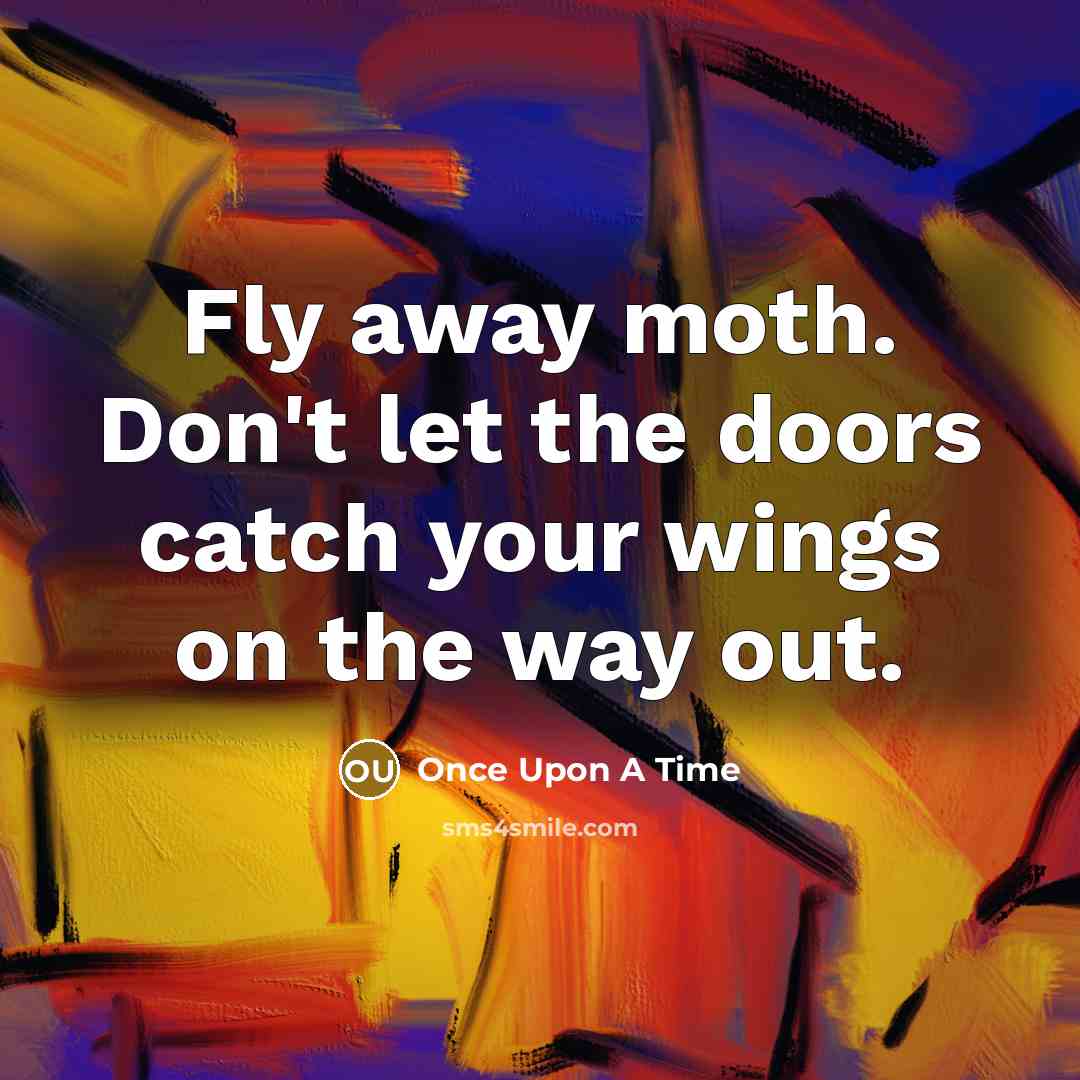 “Fly away moth. Don't let the doors catch your wings…” quote by Once Upon A Time